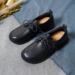 Preppy Style Student Oxford Shoes Lace Up Leather Lolita Shoes