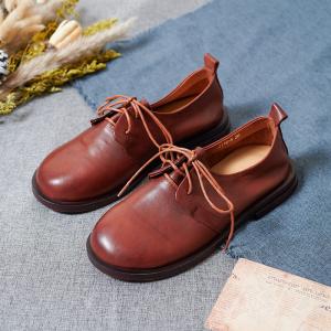 Preppy Style Student Oxford Shoes Lace Up Leather Lolita Shoes