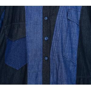 Blue and Black Loose Trench Coat Soft Denim Long Shacket