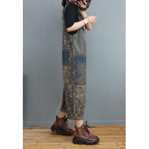 Relax-Fit Floral Denim Dungarees Vintage 90s Overall Outfits