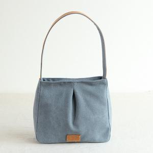 Minimalist Fashion Plain Cotton Bag Leather Strap Teacher Handbag