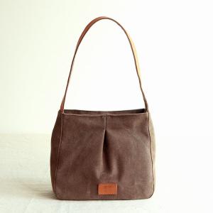 Minimalist Fashion Plain Cotton Bag Leather Strap Teacher Handbag