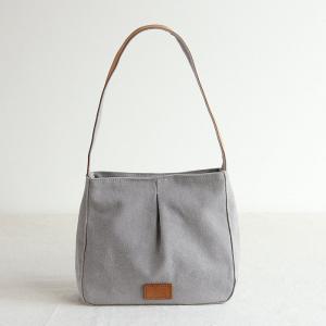 Minimalist Fashion Plain Cotton Bag Leather Strap Teacher Handbag