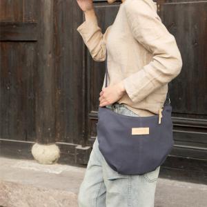 Boho Chic Canvas Crescent Bag Plain Hobo Bag for Women