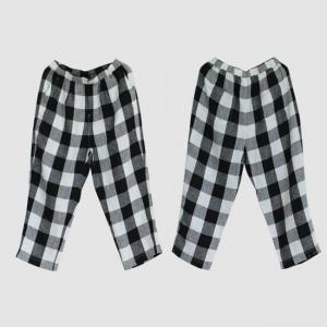 Classic Linen Tartan Pants Straight Legs Comfy Ankle Pants