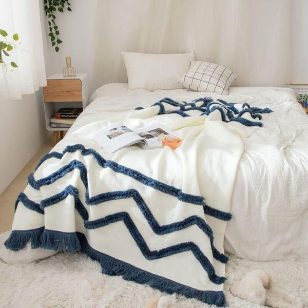Lovely Tassel Soft Blanket Fringed Couch Throw