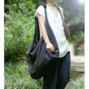 Original Design Cotton Linen Plain Hobo Bag