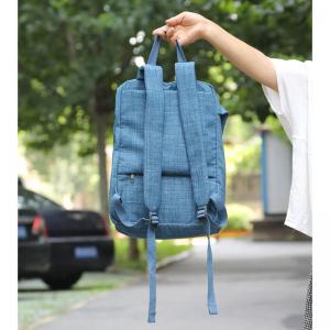 Solid Color Linen Satchel Bag Casual Student Backpack