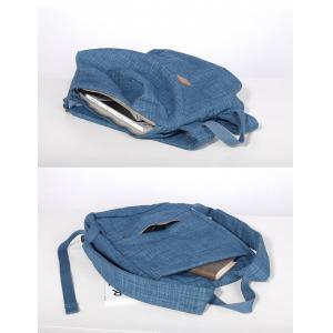 Solid Color Linen Satchel Bag Casual Student Backpack