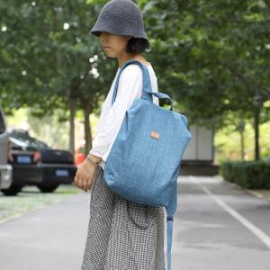 Solid Color Linen Satchel Bag Casual Student Backpack