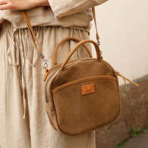 Street Style Canvas Versatile Handbag Plain Boho Bag