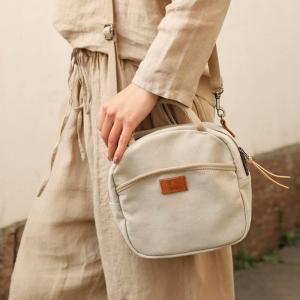 Street Style Canvas Versatile Handbag Plain Boho Bag