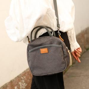 Street Style Canvas Versatile Handbag Plain Boho Bag