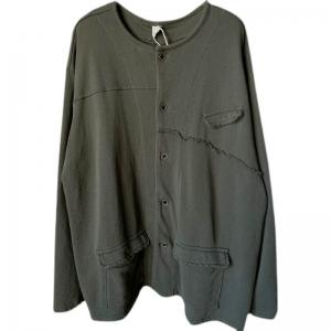 Flap Pockets Large Size Short Coat Cotton Casual Cardigan