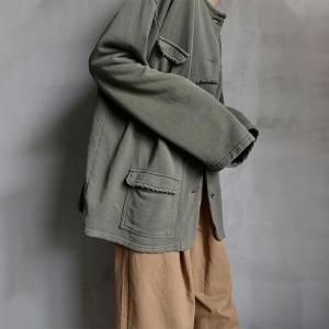 Flap Pockets Large Size Short Coat Cotton Casual Cardigan