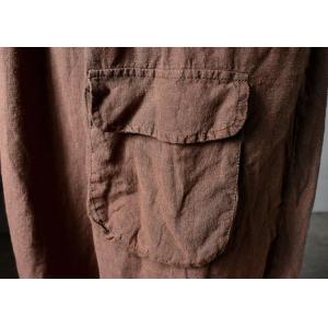 Single Flap Pocket Linen Pants Womens Cropped Pants