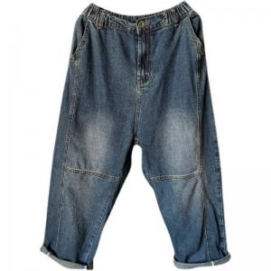 Street Style Baggy Dad Jeans Comfy Cuffed Stone Wash Jeans