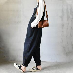 Fall Fashion Womens Cotton Overalls Casual Tapered Overalls