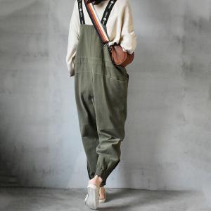 Fall Fashion Womens Cotton Overalls Casual Tapered Overalls