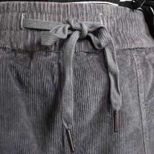 Drawstring Waist Corduroy Pants Relax-Fit Straight Leg Pants