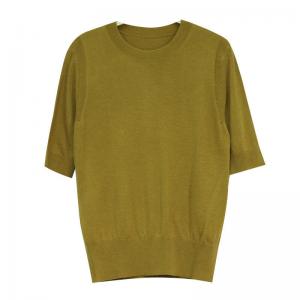 Half Sleeve Slim Fit T-shirt Mulberry Silk and Wool Knitwear