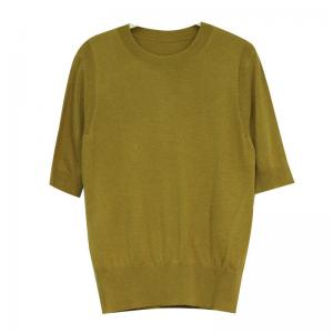 Half Sleeve Slim Fit T-shirt Mulberry Silk and Wool Knitwear