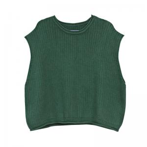 British Style Cotton Sweater Vest Crew Neck Plain Jumper