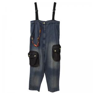 Trendy Straps Décor Bib Overalls Front Pockets 90s Fashion Overalls