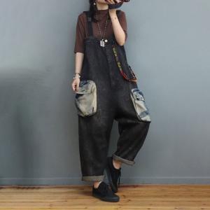 Trendy Straps Décor Bib Overalls Front Pockets 90s Fashion Overalls