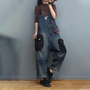 Trendy Straps Décor Bib Overalls Front Pockets 90s Fashion Overalls