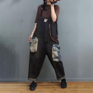 Trendy Straps Décor Bib Overalls Front Pockets 90s Fashion Overalls