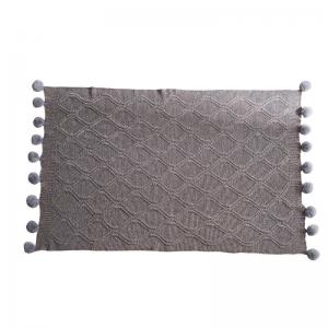 Minimalist Fashion Pom Pom Throw Chunky Knit Sofa Blanket
