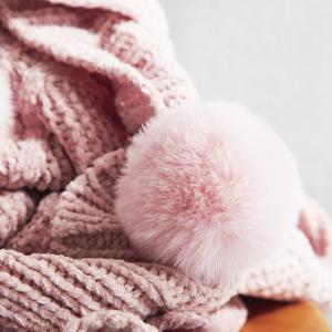 Minimalist Fashion Pom Pom Throw Chunky Knit Sofa Blanket