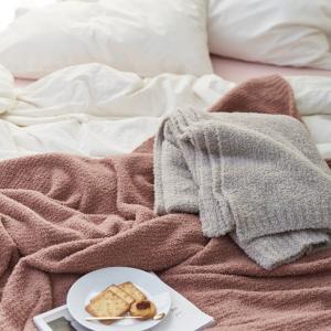 Solid Colors Air Conditioning Blanket Winter Fleeced Soft Throw