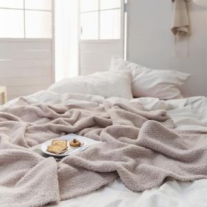 Solid Colors Air Conditioning Blanket Winter Fleeced Soft Throw