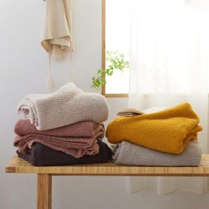 Solid Colors Air Conditioning Blanket Winter Fleeced Soft Throw