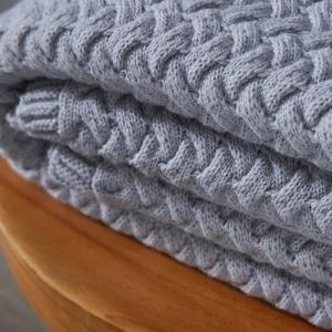 Wool Blend Chunky Knitting Throw Winter Warm Sofa Blanket