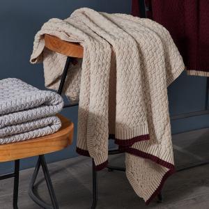 Wool Blend Chunky Knitting Throw Winter Warm Sofa Blanket