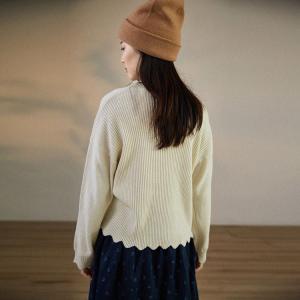 Girlish Winter Pastel Sweater Hollow Out Casual Jumper
