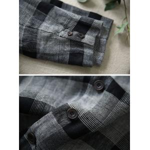 Business Casual Plaid Blazer Loose Oversized Cotton Linen Blazer