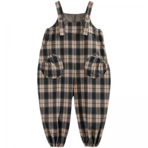 Balloon Legs Plus Size Overalls Winter Classic Plaid Overalls