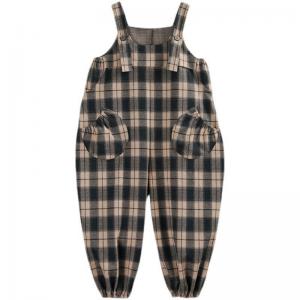 Balloon Legs Plus Size Overalls Winter Classic Plaid Overalls