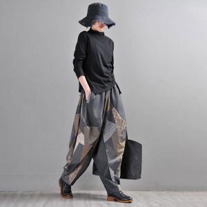 Abstract Geometric Elephant Pants Plus Size Winter Harem Pants