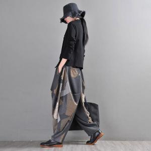 Abstract Geometric Elephant Pants Plus Size Winter Harem Pants