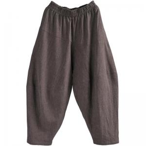 Chunky Linen Winter Loose Pants Solid Colors Harem Pants