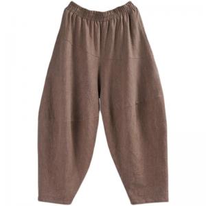 Chunky Linen Winter Loose Pants Solid Colors Harem Pants