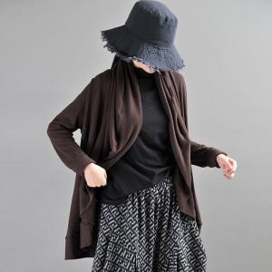 Heaps Collar Cotton Cardigan Soft Fleeced Overcoat