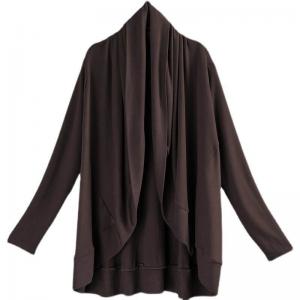 Heaps Collar Cotton Cardigan Soft Fleeced Overcoat