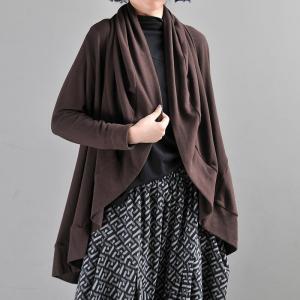 Heaps Collar Cotton Cardigan Soft Fleeced Overcoat