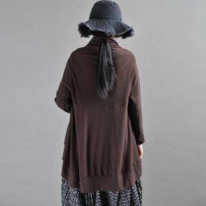 Heaps Collar Cotton Cardigan Soft Fleeced Overcoat